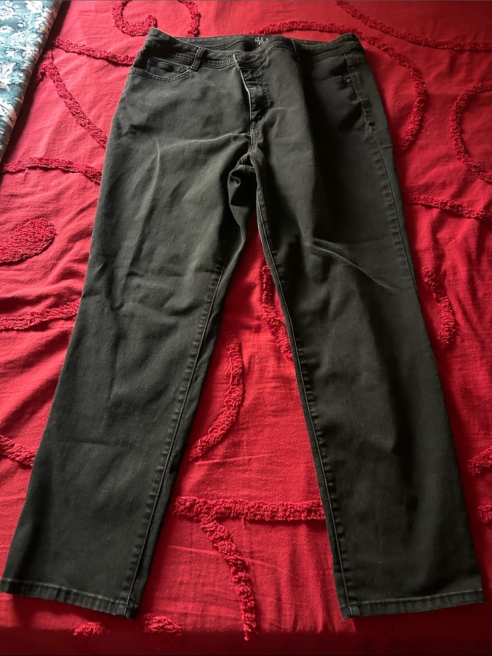 Style & Co. Black Straight-Leg Stretch Jeans